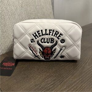 Hellfire Club Quilted white travel cosmetics bag new